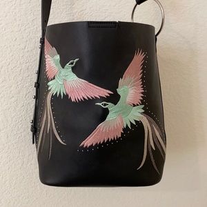 embroidered bucket bag